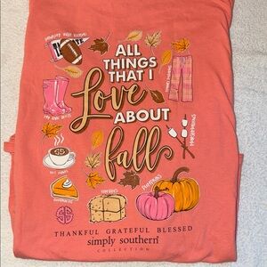 Simply Southern Coral Fall Love Long Sleeve Tee